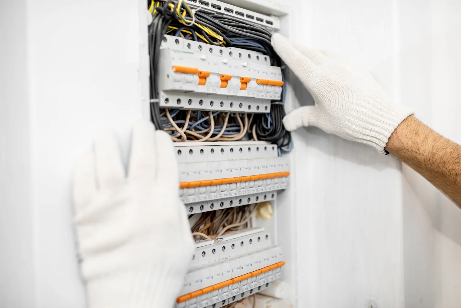 Electrical work at a distribution board